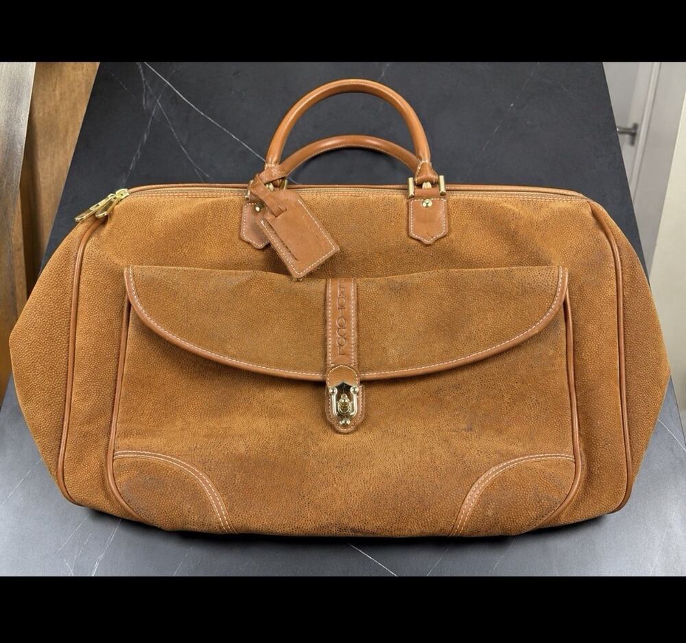 Protocol DuraSuede Weekender Travel Bag Brown XXL Duffel Luggage Vintage Style